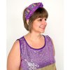 NVENF Mardi Gras Headbands for Women Crown Mask Headband Green Purple Yellow Rhinestone Jeweled Knotted Headband Mardi Gras Accessories Carnival Oufits Party Favors Gift (MARDI GRAS A - Purple)