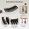 Kertiberif Boar Bristle Hair Brush 2PCS, Curved Vented Detangling Brush for Wet and Dry Hair, Styling Paddle Hairbrush for Women Men Kids Curly Straight Thick Long or Short Hair