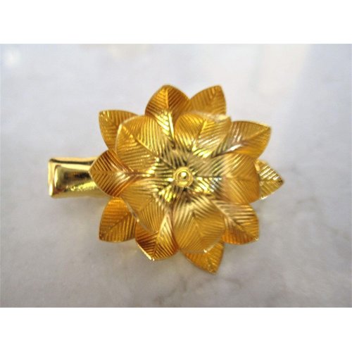 Generic 2 small gold or silver flower hair barrette alligator clip bridal clip bridal (Primary color: Gold)