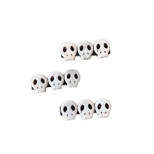Halloween Skull Hair Clips Skeleton Hair Barrettes Clips Halloween Goth Hair Pin BHWH03 (3 PCS Set)