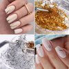 Eseres Nail Foil 3D Sparking Gold Flakes for Nails 6 Grids Metallic Nail Glitter for Nail Art Design