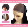 WOWANGEL 9x6 Wear and Go Glueless Wig, Pre Plucked Bleached Knots Lace Front Wig Pre Cut HD Lace Closure Wigs Natural Hairline Straight Wigs 100% Human Hair Wear and Go Wig 22 inch