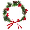 Minkissy Christmas Flower Crown Flower Hairband Christmas Headband Floral Wreath Garland With Holly Berry Leaves Christmas Hair Accessories For Woman Girls