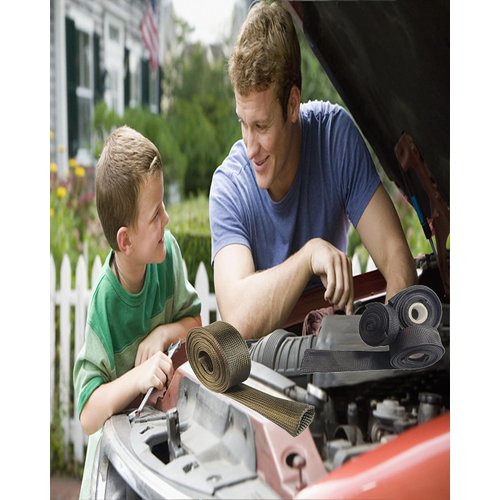 Fiberglass Wire Heat Shield Roll - 3/4" ID X 10FT 2500°F Fiberglass Heat Wrap Wire Shield Sleeve Cover Hose with 10 PCS 7.8 Inch Stainless Steel Zip Ties for Car & Auto Wire Loom Brake Cable, Black