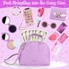 Learn2M Purple Play Purse for Little Girls Ages 3-6, My First Purse Toy with Handbag, Makeup Set, Sunglasses, Smartphone, Wallet, Car Keys, Credit Cards and Fake Money