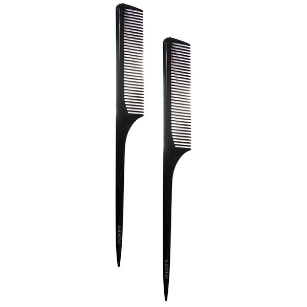 Fine Tooth Teasing Tail Comb 9", with Thin and Long Handle (2 Pack)