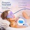 PerfeCore Eye Mask Get Rid of Puffy Eyes Migraine Relief, Sleeping, Travel Therapeutic Hot Cold Compress Pack With Cover Gel Beads, Spa Therapy Wrap for Sinus Pressure Face Puffiness Headaches Purple