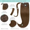 Ponytail Extension Human Hair Clip in Ponytail Hair Extensions Loxxy 100% Real Human Hair #4 18 Inch 80g Chocolate Brown Ponytail Hair Pieces for Women Silky Straight