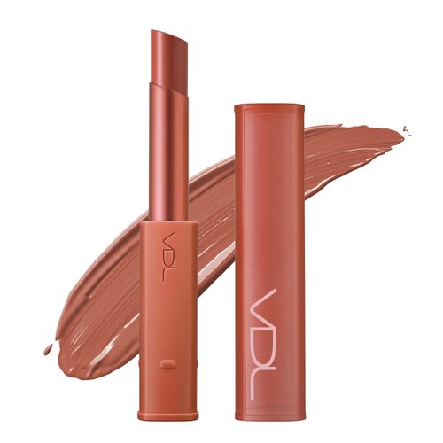VDL Lip Stain Comfort Slip Lipstick 13, Cafe Romano - Lightweight, Matte, Smooth Lipstick for Effortless Comfort. Vibrant and Long-Lasting Lip Color (0.09 oz) | Korean Skincare