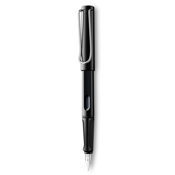Lamy safari Fountain Pen - Elegant Design Cool Pens, Best Pens For Smooth Writing, Journaling, and Calligraphy - Shiny Black Fine Point Pen