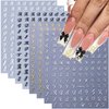 8 Sheets Retro English Letters Nail Stickers for Nail Art - Black White Gold Silver Retro English Nail Art Decals 3D Self-Adhesive Letter Nail Sticker for Nail Art Decoration Nail Supplies for Women