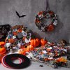 15 Sets Halloween Wreath Decorations Halloween Wreath Signs Craft Kit Felt Halloween Crafts Halloween Door Wreath Hanging Halloween Arts and Crafts with Stickers for Halloween Party Indoor Outdoor