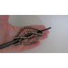 Generic Gold crystal art deco black acrylic hair slide stick clip barrette