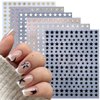 6Sheets Star Nail Art Stickers 3D Glitter Shiny Star Nail Art Supplies Gold Silver White Black Stars Nail Sticker Sparkling Geometry Star Design DIY Transfer Foil Decals for Women Acrylic Nails Art