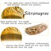 Sitronugras Pocket Size Green Sandalwood Hair Comb，No Static Natural Hair Comb – Fine Tooth Wooden Comb for Women Kids with Flower carved 2pcs with free pouch