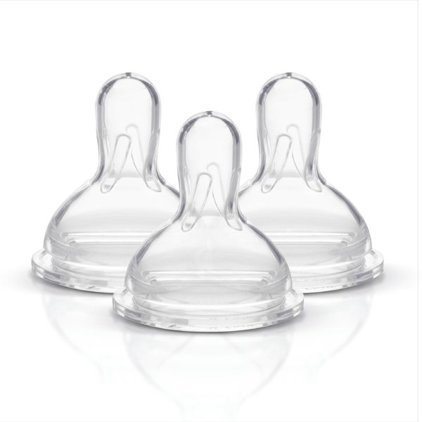 Medela Medium Flow Spare Nipples with Wide Base, 3 Pack, Compatible with Medela Storage Bottles, Made Without BPA