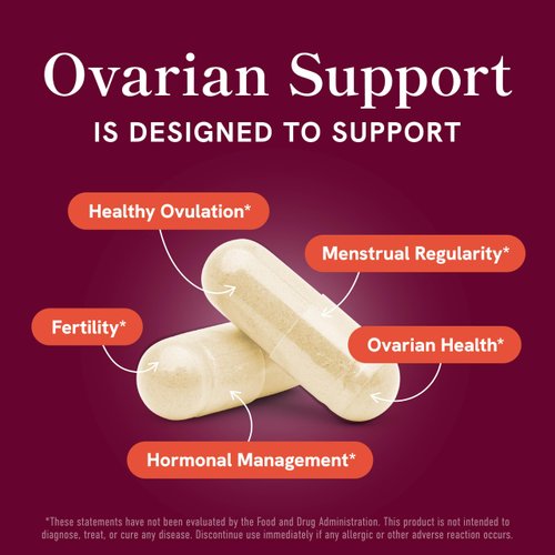 Ovarian Support for Hormone Balance for Women | Healthy Ovulation, Menstrual Cycle & Reproductive Health Support | DIM Supplement with Myo-Inositol & D-Chiro Inositol & Folate Complex | 30 Day Supply