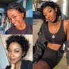 Pixie Curly Lace Wig Preplucked Human Hair Wigs Short with Baby Hair Bob 13×4 Wigs Glueless Short Wig Curly Brazilian Remy Hair 8 inches