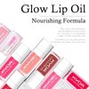 KYDA Hydrating Lip Glow Oil, Moisturizing Lip Oil Glossy Transparent Plumping Lip Gloss, Tinted Lip Oil for Lip Care and Dry Lips, by Ownest Beauty-Cherry