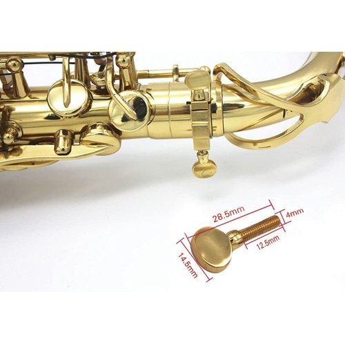 Jiayouy 2Pcs Sax Neck Screw Tightening Attach Screw Brass Musical Instrument Parts for Soprano Alto Tenor Saxophone Golden Thread 4mm