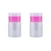 2 Pieces 60ml Push Down Empty Pump Dispenser Bottle Nail Polish Remover Pump Empty Bottle Dispenser with Flip Top Cap for Nail Polish Remover Makeup Organizer Travel Bottle Pink