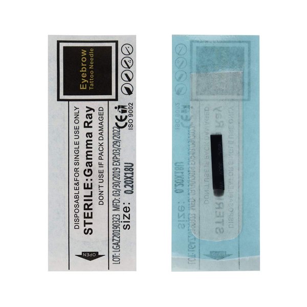 Guapa 100 Pcs Black Disposable Microblading Blade U 0.20mm Permanent Makeup Manual Hair Strokes Tattoo Needle (U18)