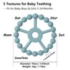 3 Pack Ring Teether Baby Infant Toys, Silicone Teething Ring Toys for Babies 0-6 Months, Seposeve Baby Teethers 6-12 Months 12-24 Months, Easy to Grasp Toy, Baby Teething Relief, Green Blue White