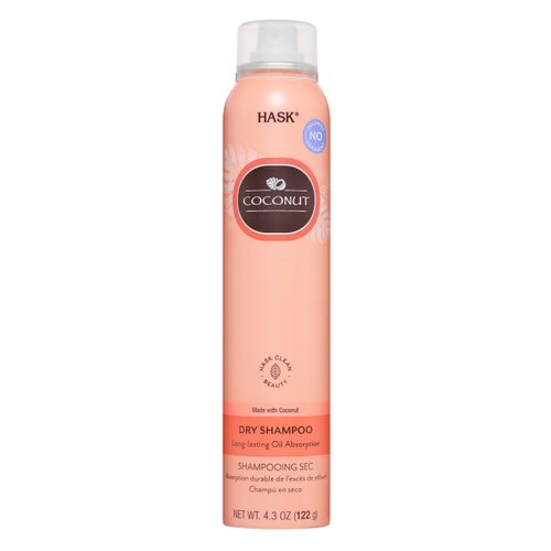 HASK COCONUT Nourishing Dry Shampoo for all hair types, aluminum free, no sulfates, parabens, phthalates, gluten or artificial colors - 4.3oz