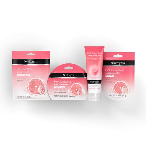 Neutrogena Pink Grapefruit Activated Cream-to-Foam Acne Facial Cleanser with Naturally-Derived Grapefruit Extract for Acne Prone Skin, Oil-Free & Non-Comedogenic Daily Acne Fighting Face Wash, 3.5 oz