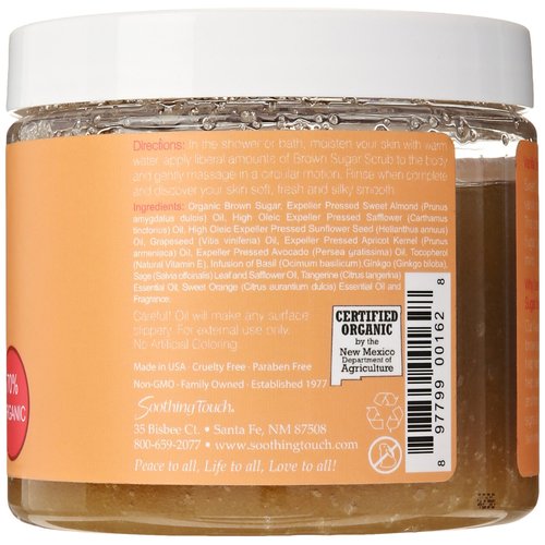 Soothing Touch Brown Sugar Scrub, Vanilla Orange, 16 Ounce