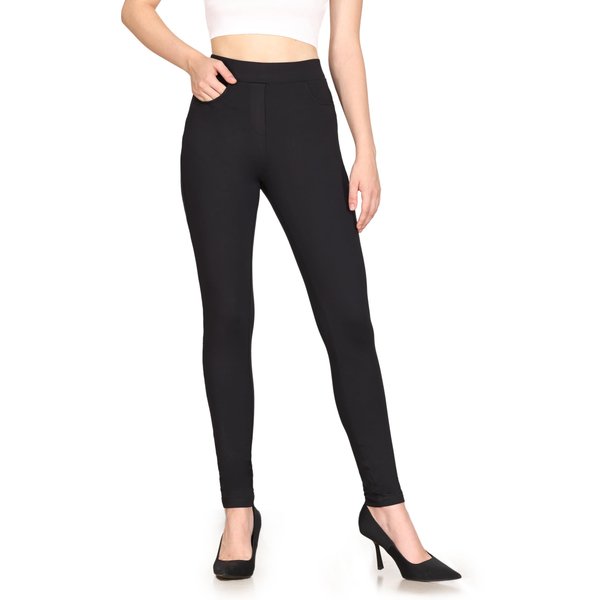 Bamans Black Work Pants Women Yoga Dress Pants Skinny Leggings Work Pants Women Slacks Slim Fit Stretch Office Pants with Pockets