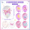 Libima 45 Pcs Butterfly Party Balloons Butterfly Birthday Party Decorations Fairy Butterfly Latex Balloons Pink Purple Butterfly Balloons Decorations for Girls Princess Party Baby Shower (Classic)