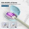 ELMWAY UV Toothbrush Sanitizer Case, Toothbrush Sterilizer, Portable USB Charging Toothbrush Cover with UV-C Light Sanitizer, Travel Toothbrush Holder with UV Sanitizer Box