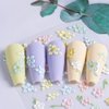 5D Embossed Flower Nail Stickers for Nail Art Supplies 5D Acrylic Carved Flower Nail Decals Cute Petals Nail Art Stickers Floral Nail Sticker Nails Stickers Colorful Flower Stickers for Nails Design