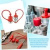 PATIKIL 3/4" ISO-A Hydraulic Coupler Male Dust Cap and Female Plug Cover, Set of 3 Rubber Quick Disconnects Port Plug Cover Fittings Red Cap with Retention Ring