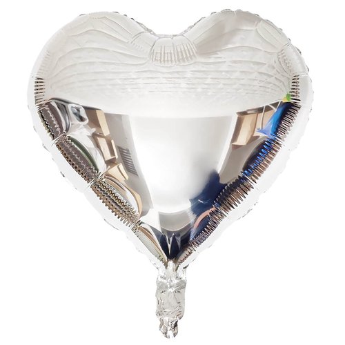 10Pcs Silver Foil Heart Shaped Balloons 18 Inch Heart Mylar Balloons For Baby Shower Wedding Valentine Decorations Love Balloons Party Decorations