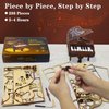 3D Wooden Puzzles for Adults, 236pcs Playable Piano Model Kit 1:20 Scale Building Puzzles Wooden Music Box, Mechanical 3D Puzzles Musical Instrument, Creative Finger Piano Desk Decor Unique Gift