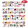 Karate Temporary Tattoos Olympic Taekwondo Japan Sports Black, Red, Yellow, White Themed Stickers for Kids Birthday Party Supplies, Decorations, Favors, and Prizes - Cute Gifts for Boys and Girls