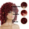 PHOENIXFLY Red Curly Wigs for Black Women Short Loose Burgundy Curly Wigs for Women Curly Synthetic Hair Wigs Heat Resistant Hair Replacement Wigs with Wig Caps(Burgundy,Red)