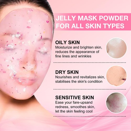 Angeland Jelly Mask for Facials Professional, Natural Gel Jelly Face Mask for Skin Care, Peel Off Jelly Mask Powder, Moisturizing & Hydrating Face Mask 23 Fl Oz
