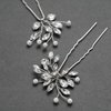 SWEETV Bride Wedding Hair Pins Crystal Bridal Hair Accessories,2pcs Crystal Wedding Hair Pieces, Bridal Hair Clips Set Handmade Rhinestone Bridal Hair Pin Jewelry for Women,Girls,Bridesmaids