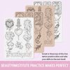 TgoBeauty Double Sided Pre-printed Tiny Tattoo Practice Skin with Stencil White/Pink Fine Line Tattoo Skins for Tattoo Training (1pc White Tattoo Skin)