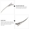 4pcs Bill Hair Clips, Hollow Style Metal Alligator Curl Clips without Teeth Headpiece Hair Accessories for Women Girls ( Silver )