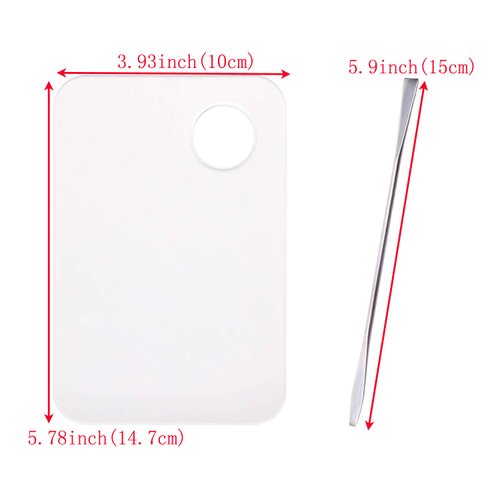 ONLYKXY 2 Pieces Makeup Palette and Spatula, Acrylic Cosmetic Palette, Nail Art Eye Shadow Lipsticks Mixing Makeup Tools