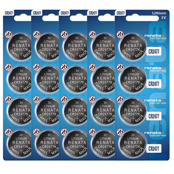 Renata CR2477N Batteries - 3V Lithium Coin Cell 2477 Battery (20 Count)
