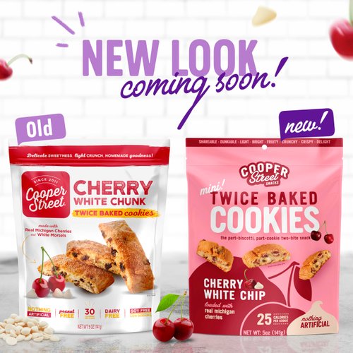 Cooper Street Italian Biscotti Cookies - Twice Baked Biscotti Style Cookie Biscuits in Delicious Cherry White Chunk Flavor | Crispy, Light and Healthy Cookies | Peanut & Dairy Free | 5oz | 1 Pack