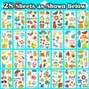 Partywind 28 Sheets Glitter Hawaiian Temporary Tattoos for Kids Party Supplies, Luau Tropical Pool Beach Summer Party Decorations Favors Gifts, Waterproof Tattoo Stickers for Boys and Girls