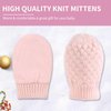 Baby Knit Mittens Toddler Boys Girls Gloves Winter Infant Newborn No Scratch Mitten 0-3 Years (2PCS-C, 0-1 Years)