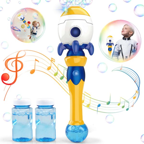 Dolanus Bubble Wands for Kids Age 3 4 5 6 Year Old Boys: Space Rocket Bubble Machine for Kids, Toys for 3 4 5 6 Year Old Boys, Gifts for Boys Age 3 4 5, Outdoor Toys for Toddlers 3-5