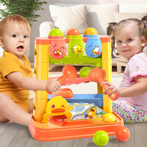 Beby Buty Ball Drop Toys for Toddlers, Pound A Ball Toys for Toddler with 3 Colorful Balls & 2 Toy Hammer, Stacking Toys, Developmental Toys, Sorting Toys, Montessori Toys for Toddlers Girls Boys